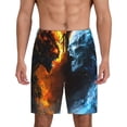thumbnail image 1 of Fotbe Red And Blue Fire Skull Warrior Pantalones Cortos de Pijama para Hombre, Ropa de Dormir, Pantalones de Pijama Cortos para Hombre-XX-Large, 1 of 6