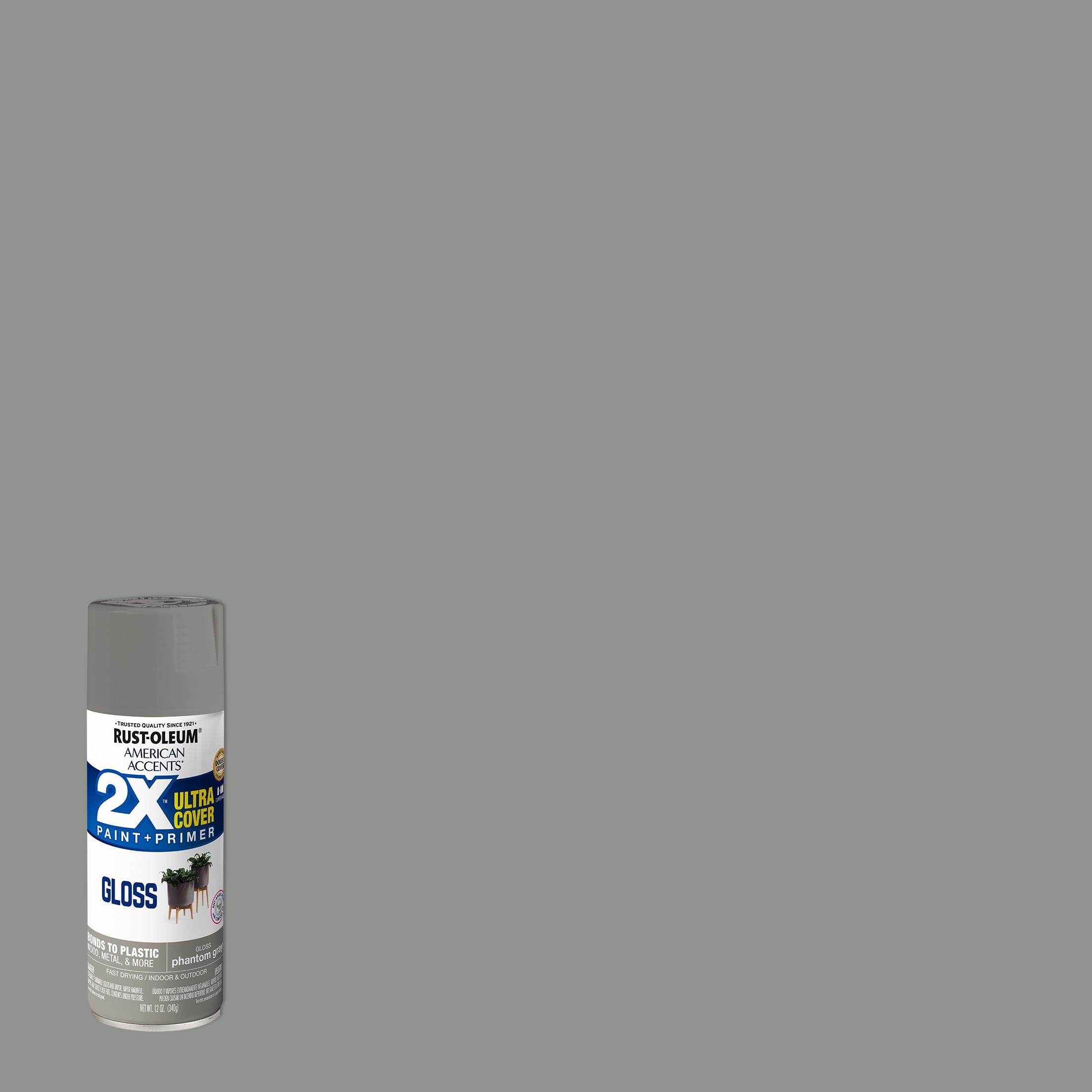 Phantom Gray, Rust-Oleum American Accents 2X Ultra Cover Gloss Spray Paint- 12 oz