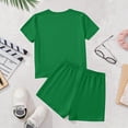 thumbnail image 6 of Fnooota Girls Summer Outfit Sets, Casual 2 Piece Summer Short Sleeve Kids Clothing Sets Green Size 14-16, 6 of 7