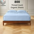 thumbnail image 2 of 30-INCH EXTRA DEEP POCKETS - 100% Organic 800-Thread-Count - Queen XL Size Organic Cotton Sheet Set- Light Blue, 2 of 7