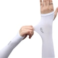 thumbnail image 1 of 10 pares de mangas de enfriamiento para brazos con protección UV unisex, funda de seda fría para brazos (blanco), 1 of 5