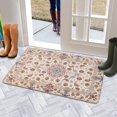 thumbnail image 5 of Retro Door Mat, 17 X 30 Inch Boho Pink Carpet Welcome Doormat Decorative Home Floor Mat, Non Slip Rubber Back and Strong Water Absorption for Outdoor Indoor Entrance Decor, 5 of 6