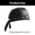 thumbnail image 3 of Hukai Hip Hop Dark Durag Doo Rag Skull Hat Durag Pirate Hat for Street Strolling PU Photo Props Grunge Photo, 3 of 7