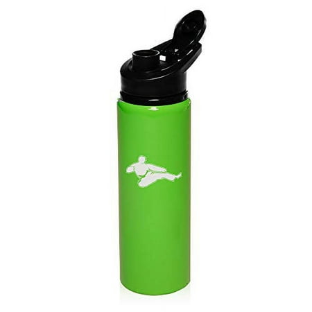 

MIP Brand 25 oz Aluminum Sports Water Travel Bottle Jump Kick Martial Arts (Bright-Green)