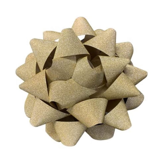 Large Self-Adhesive Gift Bow 8" GOLD Glitter Peel N Stick By Clear Above