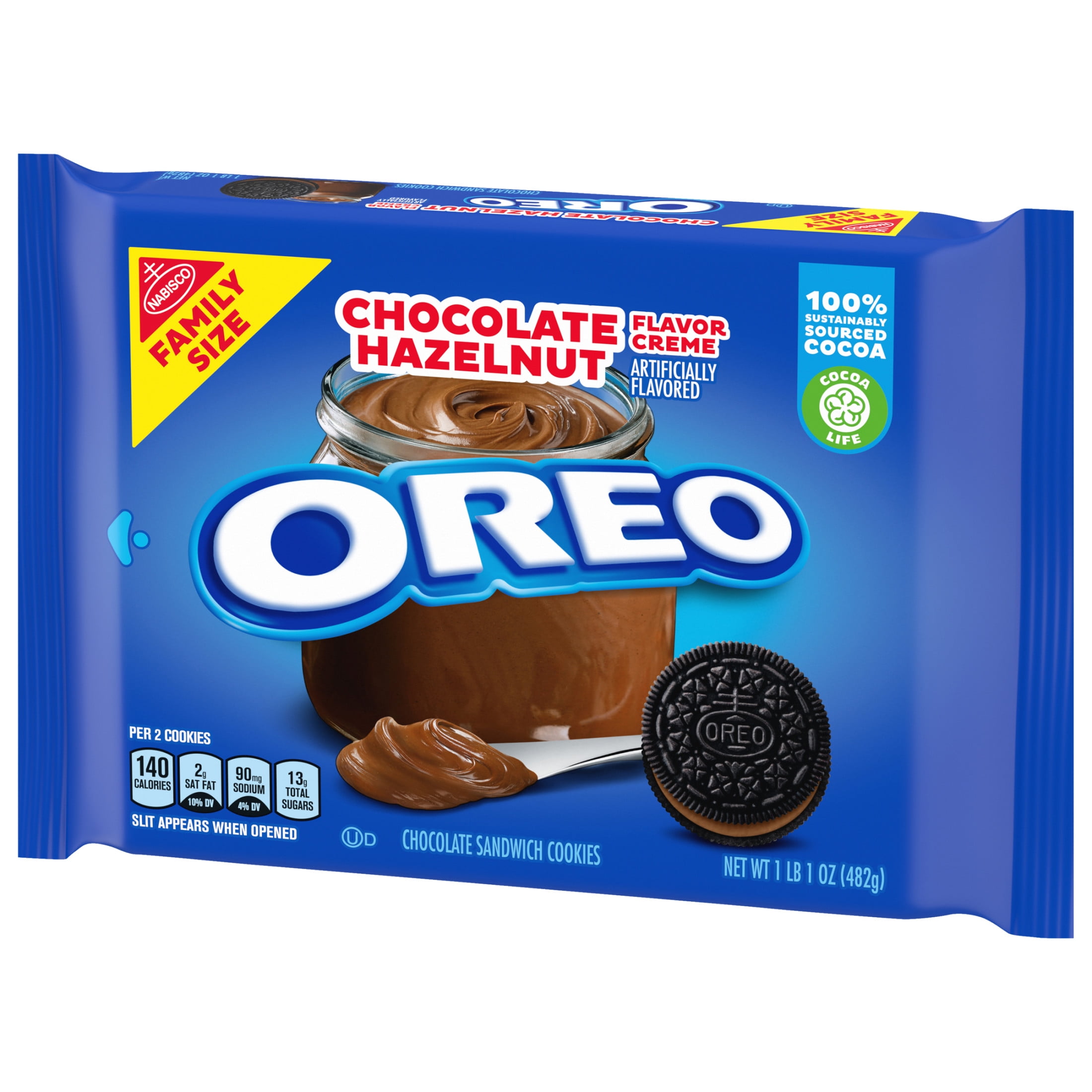 OREO Chocolate Hazelnut Creme Sandwich Cookies, Baked, Family Size