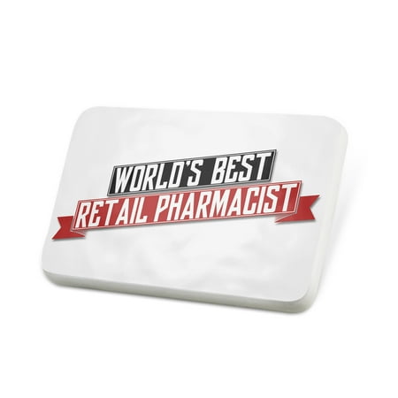 Porcelein Pin Worlds Best Retail Pharmacist Lapel Badge –
