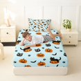 thumbnail image 3 of Manfei Gothic Halloween Twin Fitted Sheet,Cute Halloween Theme Kitten Bedding,2pcs,1 Fitted Sheet and 1 Pillowcase, 3 of 6