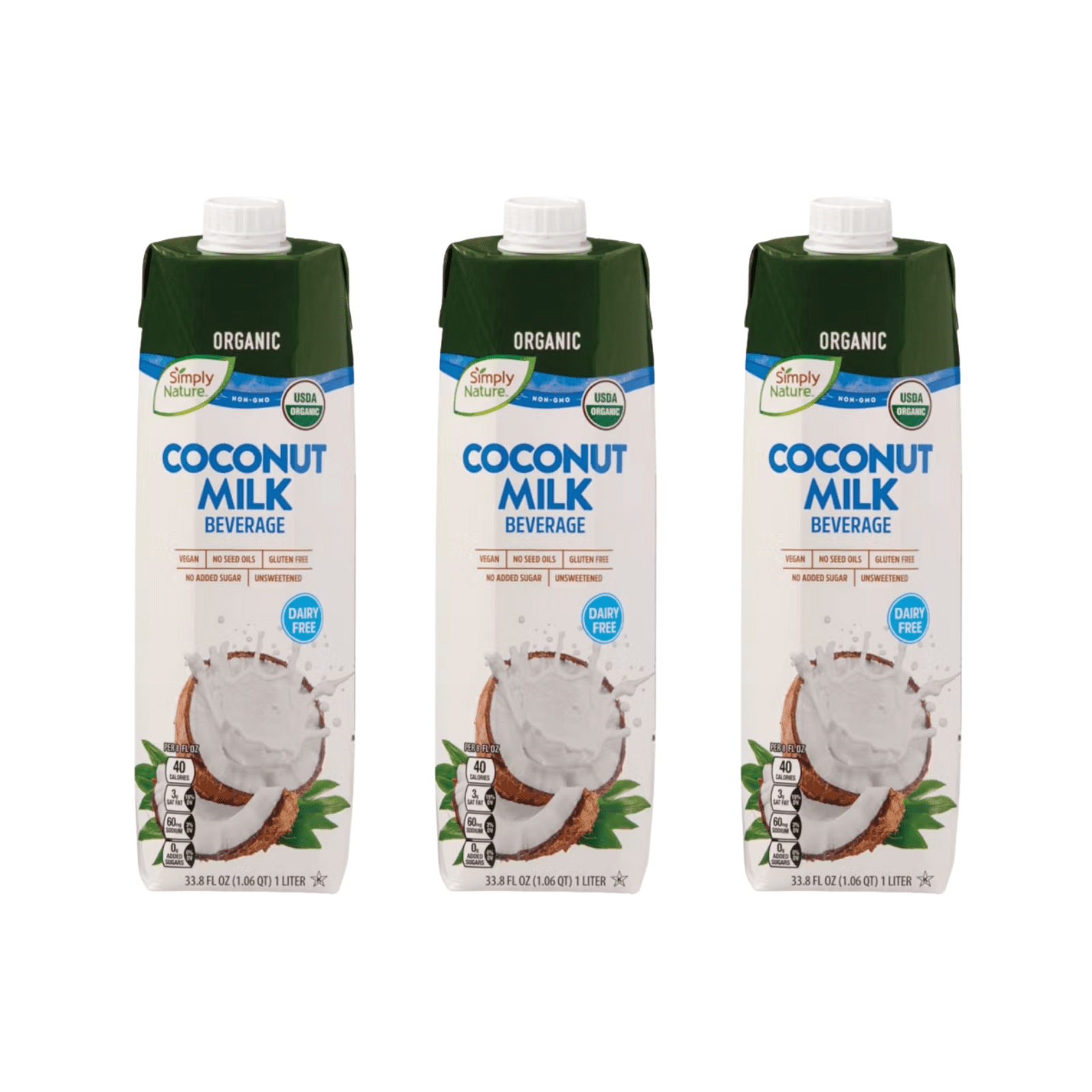 Simply Nature Organic Dairy Free Coconut Milk Beverage, 3 PK, 1 L