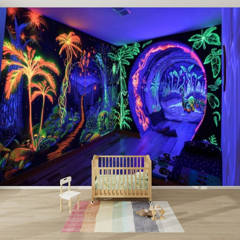 Modern Wallpaper Murals 3D Mystic Tunnel Blacklight Poster Boys