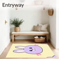 thumbnail image 3 of ODIKA 2'x3' Machine Washable Non-Slip Area Rug, Kawaii Bunny Character Anti Slip Floor Pastel Design High Traffic Rug with Pad, Yellow, 700508, 3 of 8