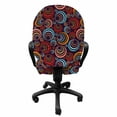 thumbnail image 3 of Abstract Office Chair Slipcover, Circular Spiral Oval Geometric Round with Swirls Retro Graphic, Protective Stretch Decorative Fabric Cover, Standard Size, Multicolor, by Ambesonne, 3 of 5