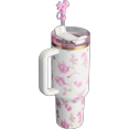 thumbnail image 2 of Stainless Steel 40oz Cup LoveShackFancy Ribbon Rosa Quencher Tumbler, with Straw and Gift Box, 2 of 2