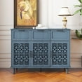 thumbnail image 2 of KINFFICT Sideboard Storage Cabinet with 3 Doors & 3 Drawers, Mid-Century 47"L Accent Cabinet for Living Room, Bedroom, Blue, 2 of 8
