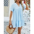thumbnail image 3 of Cogild Summer Dresses Casual Short Sleeve Square Neck Mini Dresses Floral Print Sundresses For Women, 3 of 6