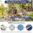 thumbnail image 4 of Memoryfield 9' x 18'Outdoor Rug, Waterproof Foldable Plastic Straw Mat, Reversible Patio Rug for Deck, Porch, Backyard, RV, Beach & Picnic, Navy/White, 4 of 8