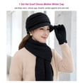 thumbnail image 5 of Qarigey Elder Cold Winter Warming Hats Portable Warm-keeping Fashion Bufanda Kit Cap Knitting Headwear Accesorio Outdoor Casual Sombreros Negro Qarigey AP013363-07, 5 of 5