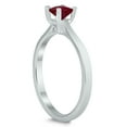 thumbnail image 2 of SZUL Women's Square Princess Cut 4MM Ruby Solitaire Ring in 10K White Gold, 2 of 4