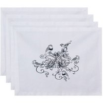 Simply Daisy 18" x 14" Five Little Birds Floral Print Placemat
