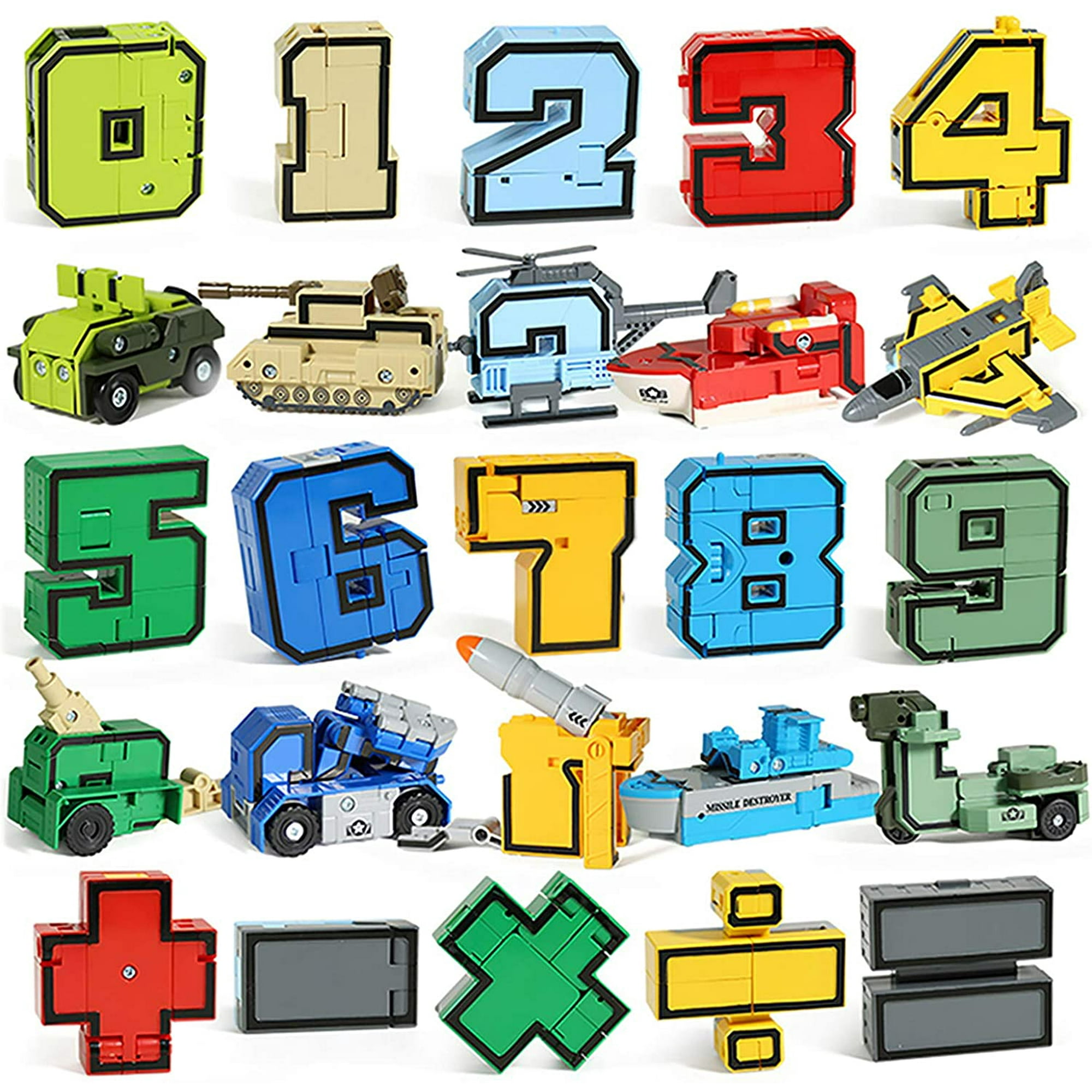 Number Deformation Robot Toys, Assemble Building Blocks Kits