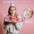 thumbnail image 4 of Lockways Birthday Card for Women, 3D Pop Up Birthday Cards with Blowable Lights & Music, Happy Birthday Greeting Card with Note Card and Envelope for Mom, Friends, 4 of 7