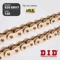 thumbnail image 3 of Cadena para motocicleta 520ERV2x120L D.I.D. dorado, 3 of 8