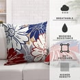 thumbnail image 3 of Red Blue White Flowers Pillow Covers 20x20 4th of July Independence Day Throw Pillow Covers Set of 2 Summer Cotton Linen Square Pillow Case for Home Outdoor Couch, 3 of 6