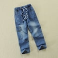 thumbnail image 2 of Gubotare Toddler Boy Jeans Infant Boy Denim Pants Elastic High Waist Jeans Leggings 5T 6T (Blue,5-6 Years), 2 of 7