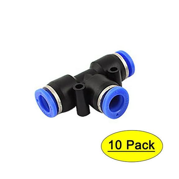 10 Pcs 3 Way Tee Push In Pneumatic Quick Release 3/8" Tube Fittings Connectors