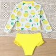 thumbnail image 6 of TOWED22 Girls Rash Guard Set Long Sleeve Two Piece Swimsuit with UPF 50+ Sun Protection for Girls 3-8 Years Yellow,6-7 Y, 6 of 7