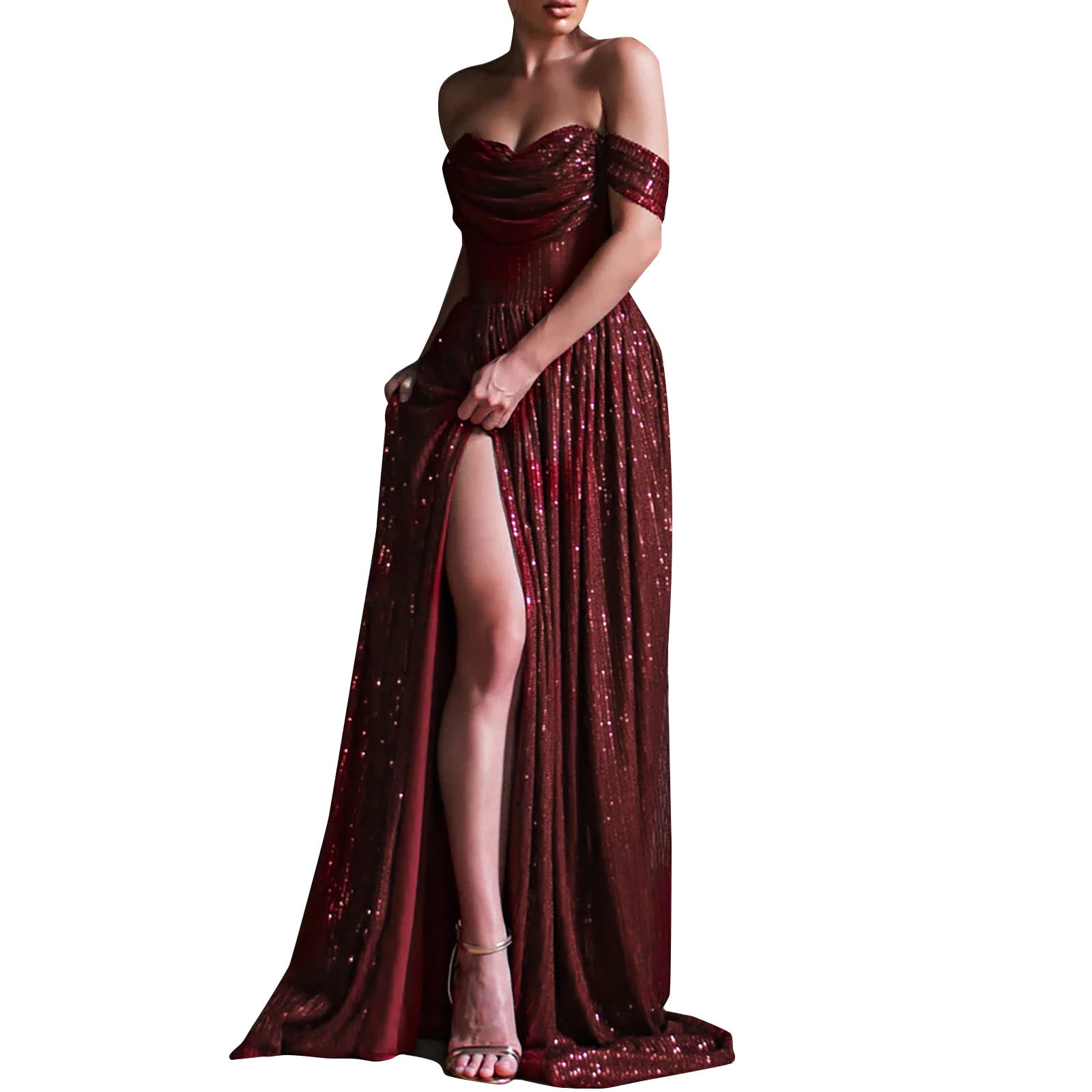 Fall Dresses for Women 2022 Casual Sexy Dresses for Women Women Solid Camis  Sequins Sexy Swing Evening Dress Sleeveless Off-The-Shoulder Dress Sweater  Dresses for Women 2022 Red S - Walmart.com
