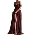 thumbnail image 2 of FcBaudy Robe Sans Manches à Épaules Dénudées, Robes d'Été pour Femmes, Robes pour Femmes Robe Unie à Bretelles et Paillettes Robe de Soirée Robe Sans Manches à Épaules Dénudées Robe pour Femme, 2 of 9