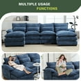 thumbnail image 2 of Villeston Modern U-Shape Sectional Sofa , 4 Seat Lounge Sleeper with Double Chaise for Living Room,Navy, 2 of 8
