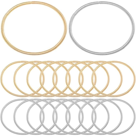 1 Box 20Pcs Snake Bracelet Chain Expandable Bangles 3mm Silver Metal Stainless Steel Adjustable Spring Friendship Bracelets Cuffs Chains for Jewelry Making DIY Crafts Women Accessories colorful DIY