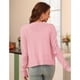 thumbnail image 5 of Suéteres Tipo Cárdigan Corto de Larga para Mujer con Abertura Frontal y Hombros Calados. Rosa XXL, 5 of 8