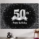 thumbnail image 1 of Hamigar Fondo De Pancarta De Feliz Cumpleaños Número 50 De 6 X 4 Pies, Decoraciones De Cumpleaños De 50 Años, Suministros Para Fiestas Para Mujeres Y Hombres, Negro Plateado, 1 of 5