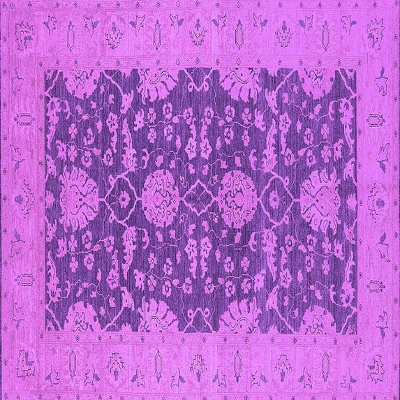 Ahgly Company Indoor Square Oriental Purple Industrial Area Rugs, 5' Square