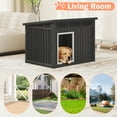 thumbnail image 4 of LHBcraft Waterproof Dog House,Indoor & Outdoor Dog Shelter with Ventilated Design & Removable Roof, PP Dog Kennel for Medium to Large Dogs,Black,42.8" L x 33" W x 31" H, 4 of 9