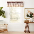 thumbnail image 2 of Violet Linen Emblem Flower Medallion Motif Vintage Pattern, Polyester Jacquard, Damask Poly, with Fringes, Burgundy, 60 Inch x 18 Inch, Decorative Window Treatment Rod Pocket Curtain Valance, 2 of 6
