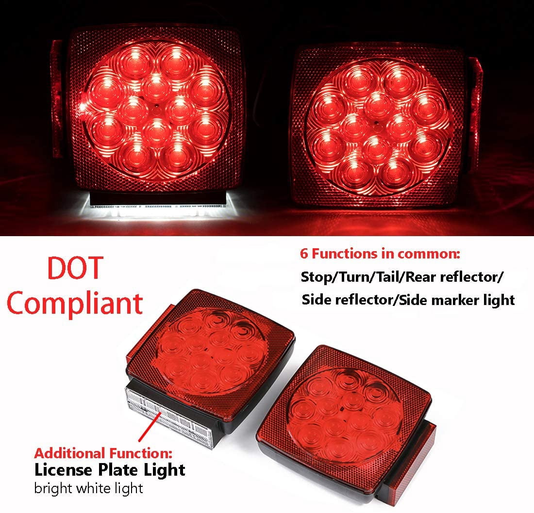 CZC AUTO LED Submersible Trailer Light Kit Dot Certified fits Boat for Under 80 Inch Trailer 12V