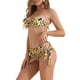thumbnail image 4 of INSPIRAR CHIC Conjuntos de Bikini de Flores para Mujeres de 3 Piezas con Espalda Atada, Parte Inferior Triangular, Trajes de Baño Medianos Amarillos, 4 of 5