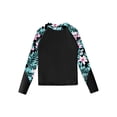 thumbnail image 3 of CHICTRY Girls 3Pcs Swimsuit Long Sleeve Sweatshirt with Strappy Cross Back Tank Top Shorts Juniors Bathing Suit Black 14, 3 of 7