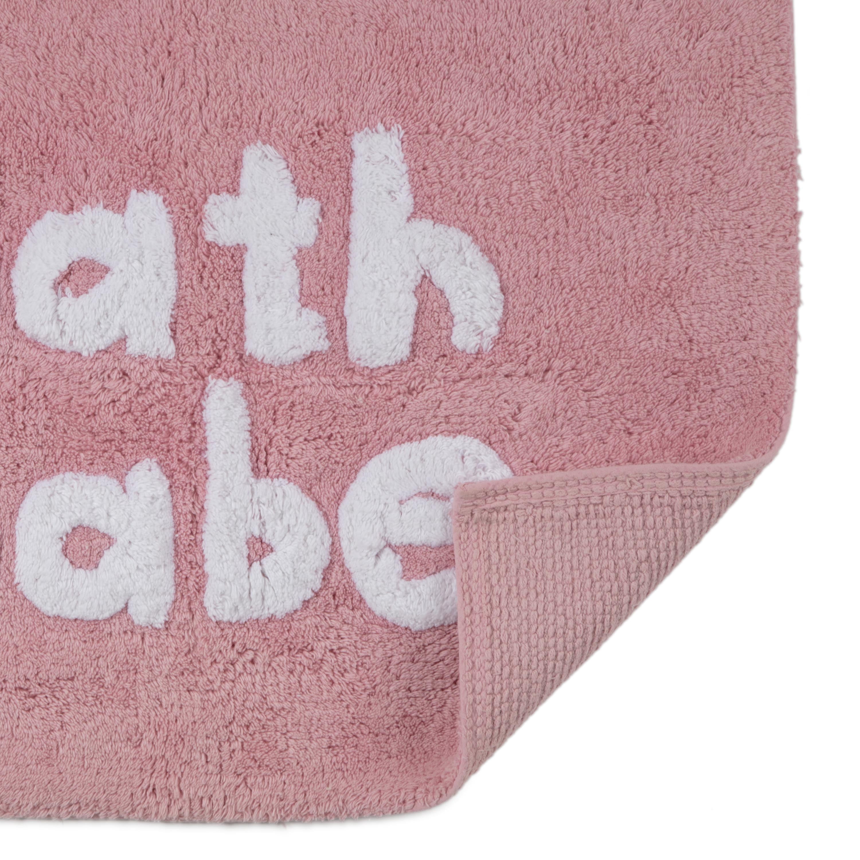 Lemon Tree Bath Babe Cotton Bath Rug, Orchid Pink/White