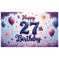 thumbnail image 6 of Colorful Theme Birthday Banner Happy 27th Birthday Decorative Neon Style Polyester Material Lightweight for Birthday Party Celebration Indoor Decoration, 6 of 7