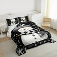 thumbnail image 2 of Manfei Christmas Snowman King Size Comforter Sets,Xmas Snowflake Bedding Comforter Set,White Black Bedding Set For Girl Boys,Super Cozy Room Decor Reversible,3-Piece, 2 of 7