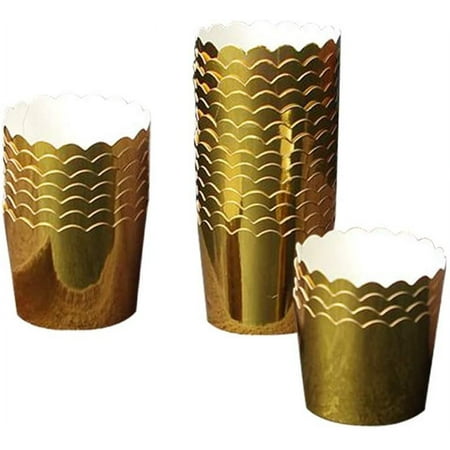 50 Pcs Paper Cupcake Liners Baking Cups, Holiday/Parties/Wedding/Anniversary(Gold)