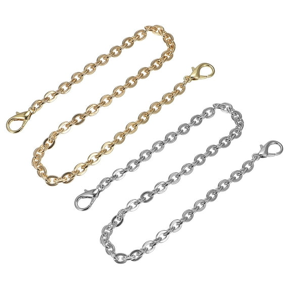 Uxcell 16"x0.22" Purse Chain Strap, 4Pack Purse Handle Shoulder Replacement Strap(Silver, Gold)