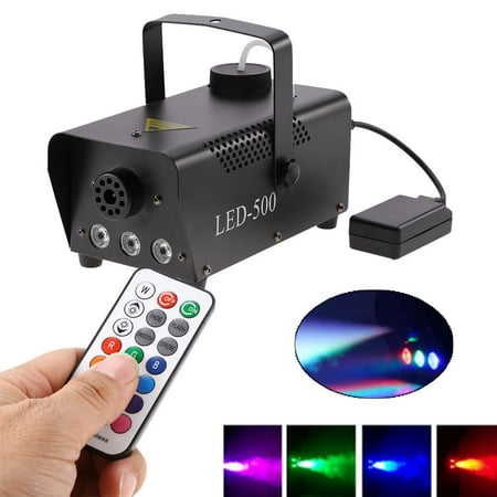 HURRISE 500W RGB LED Light Fog Machine With Remote Control, Energy-saving Stage Fogger Smoke Maker Kit US Plug, RGB LED Fogger, RGB Fog