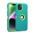 thumbnail image 2 of Hotpom for iPhone 15 phone Case with 2 Pack Screen Protector Heavy Duty Shockproof Drop Proof Protection with Black Belt Clip, Green/ Yellow, 2 of 6