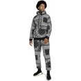 thumbnail image 2 of G-Style USA Men's Bandana Paisley Fleece Tracksuit Set - Zipper Jacket Hoodie and Sweatpants ST875 - Black - 5X-Large, 2 of 5